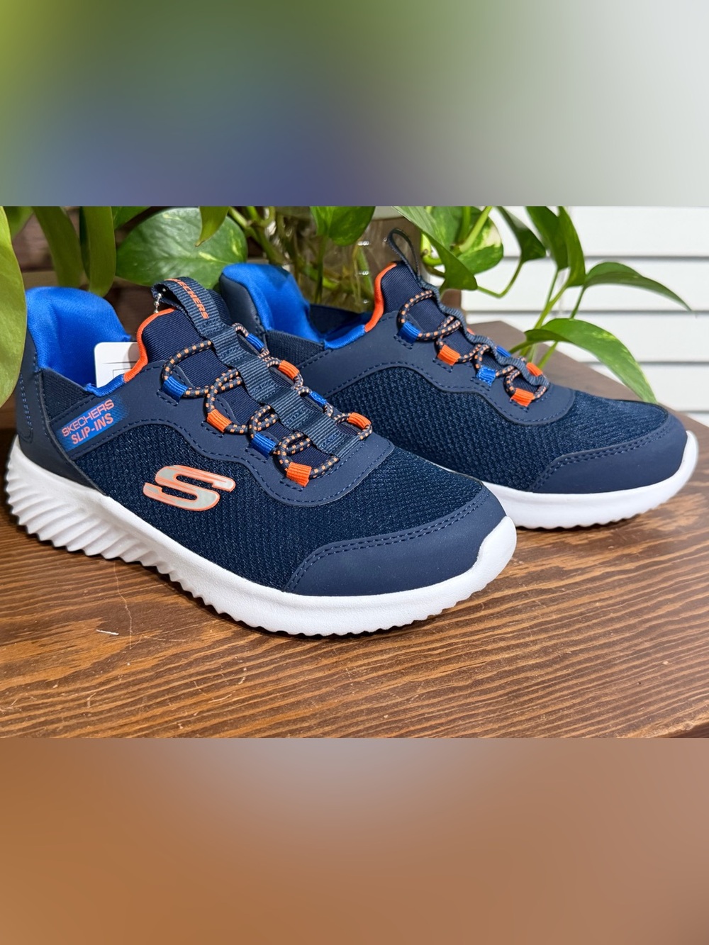 Skechers Kids Navy Hands Free Slip-Ins Sneakers w/Memory Foam Size 1 NIB